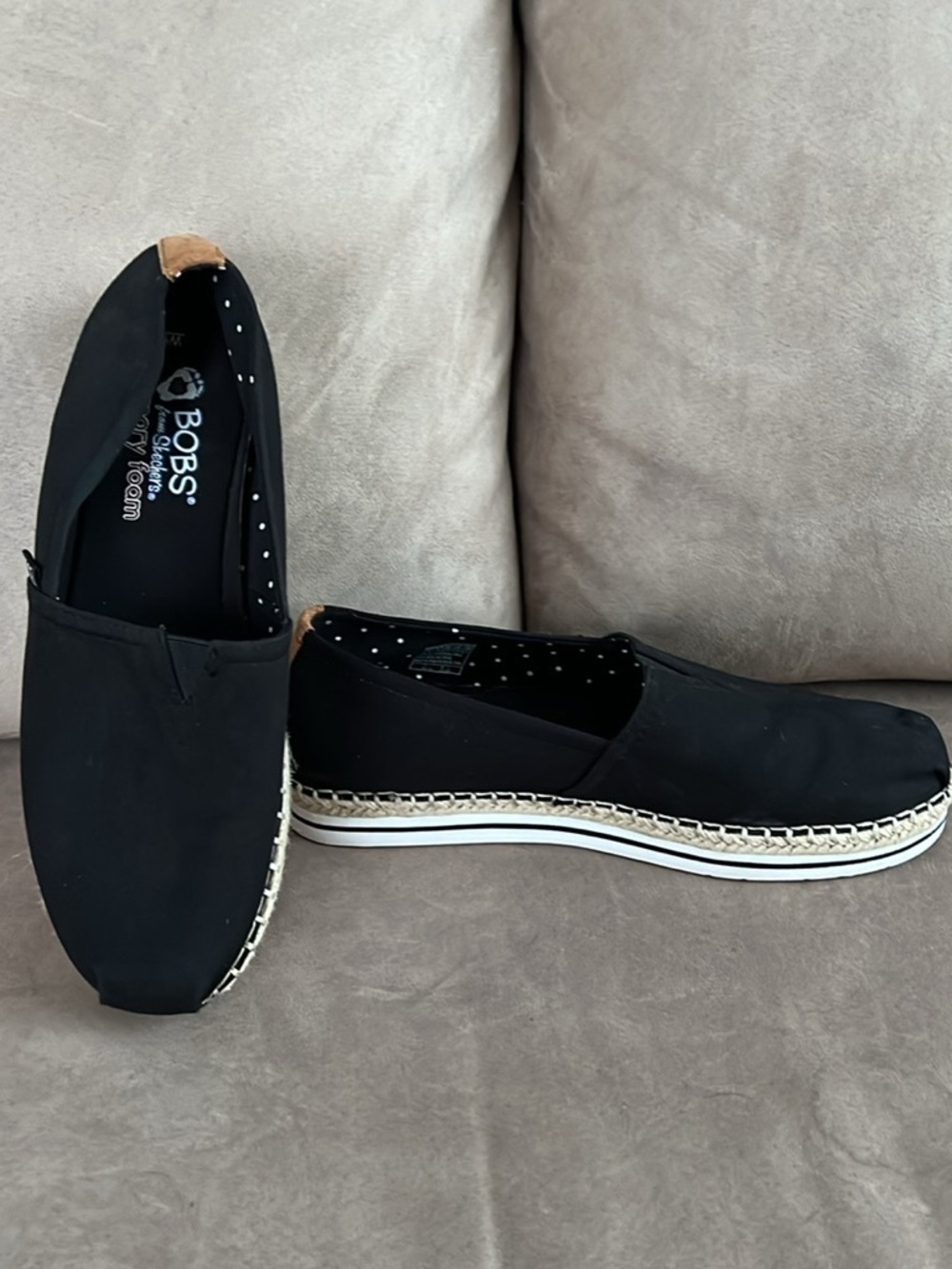 Skechers BOBS Black Slip-On Memory Foam Sneakers